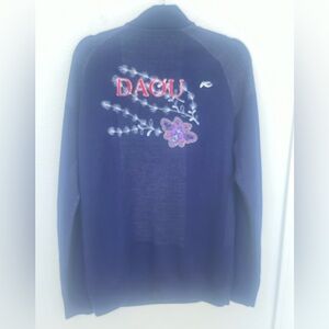 NWOT KJUS $300 KULM 1/2 Zip Pullover Sweater Navy EU 52 US L 42” Wool BUTTERFLY